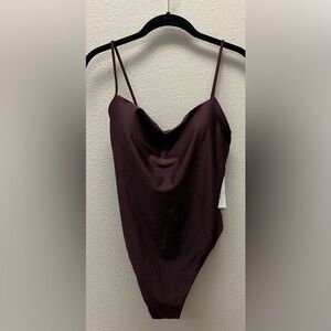 Shade & Shore - Med (8-10)  New With Tags Swimsuit - Brown High Leg Cheeky